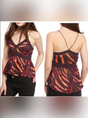 😍HP😍FREE PEOPLE VERONICA BOHO CAMISOLE SILKY W/SIDE ZIPPER
